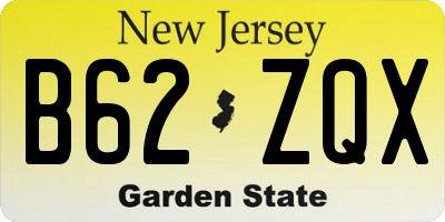 NJ license plate B62ZQX