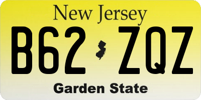 NJ license plate B62ZQZ