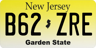NJ license plate B62ZRE