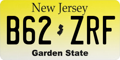 NJ license plate B62ZRF