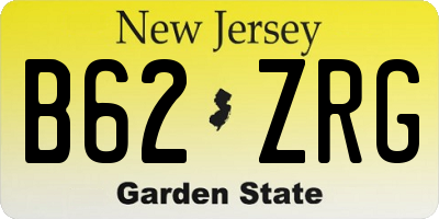 NJ license plate B62ZRG