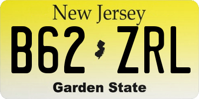 NJ license plate B62ZRL