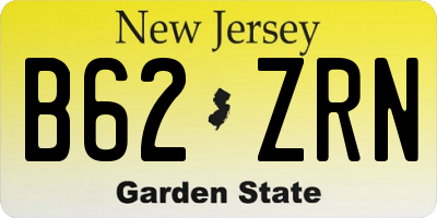 NJ license plate B62ZRN