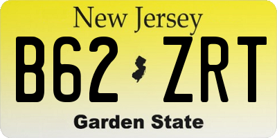 NJ license plate B62ZRT