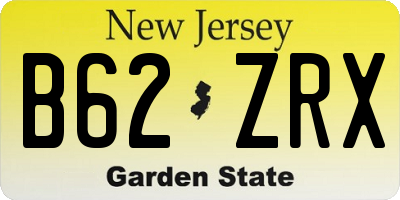 NJ license plate B62ZRX