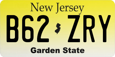 NJ license plate B62ZRY