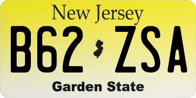 NJ license plate B62ZSA