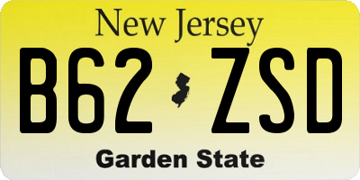 NJ license plate B62ZSD