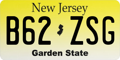 NJ license plate B62ZSG