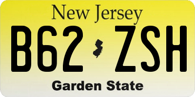 NJ license plate B62ZSH