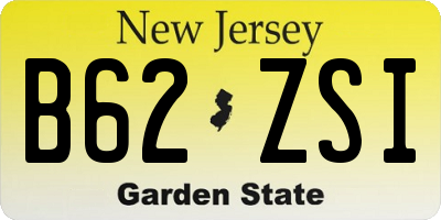 NJ license plate B62ZSI