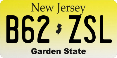 NJ license plate B62ZSL