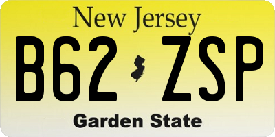 NJ license plate B62ZSP