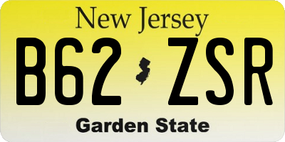 NJ license plate B62ZSR