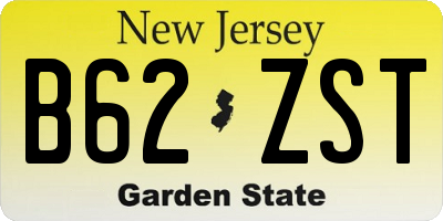 NJ license plate B62ZST