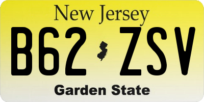 NJ license plate B62ZSV