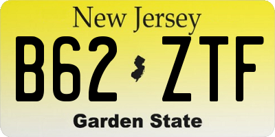 NJ license plate B62ZTF