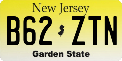 NJ license plate B62ZTN