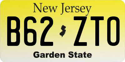 NJ license plate B62ZTO