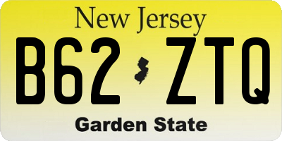 NJ license plate B62ZTQ