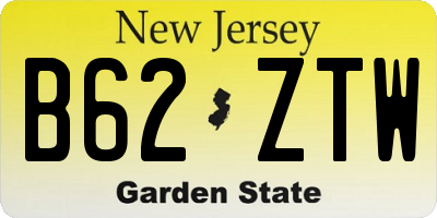 NJ license plate B62ZTW
