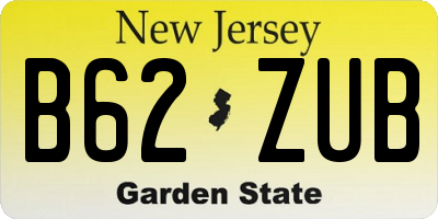 NJ license plate B62ZUB