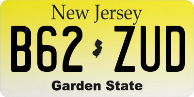 NJ license plate B62ZUD