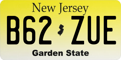 NJ license plate B62ZUE