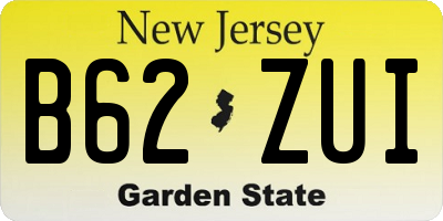 NJ license plate B62ZUI