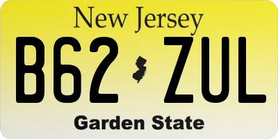 NJ license plate B62ZUL
