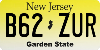 NJ license plate B62ZUR