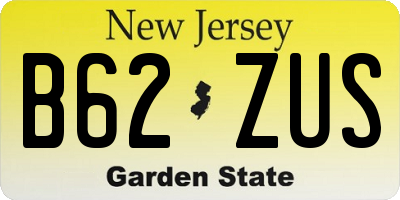 NJ license plate B62ZUS
