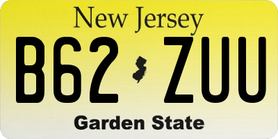 NJ license plate B62ZUU