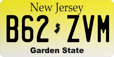 NJ license plate B62ZVM