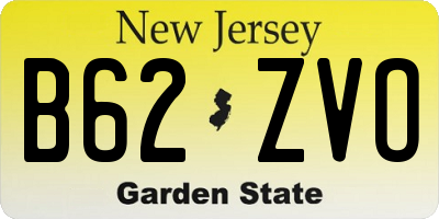NJ license plate B62ZVO