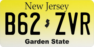NJ license plate B62ZVR