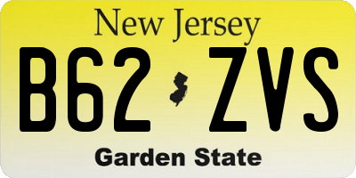 NJ license plate B62ZVS
