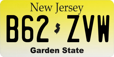 NJ license plate B62ZVW