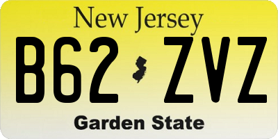 NJ license plate B62ZVZ