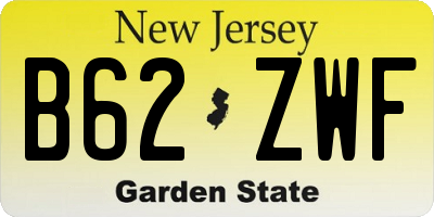 NJ license plate B62ZWF