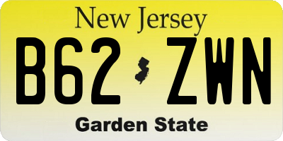 NJ license plate B62ZWN