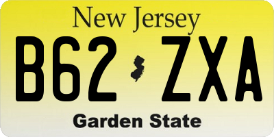 NJ license plate B62ZXA