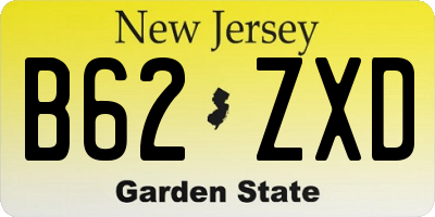 NJ license plate B62ZXD