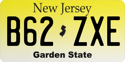 NJ license plate B62ZXE