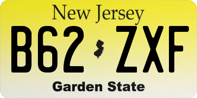 NJ license plate B62ZXF