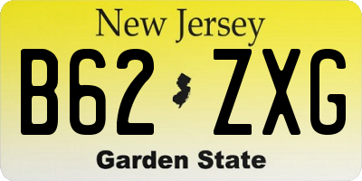 NJ license plate B62ZXG