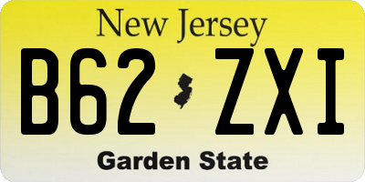 NJ license plate B62ZXI