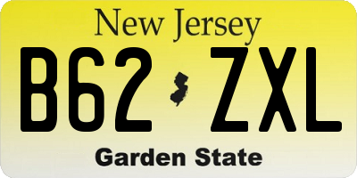 NJ license plate B62ZXL