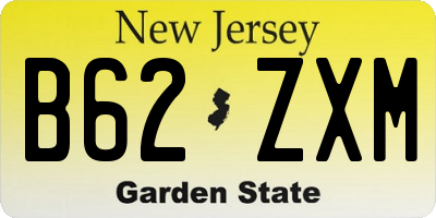 NJ license plate B62ZXM