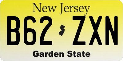 NJ license plate B62ZXN